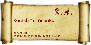 Kuchár Aranka névjegykártya