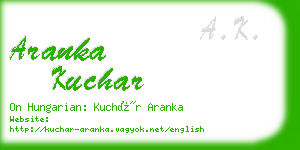 aranka kuchar business card